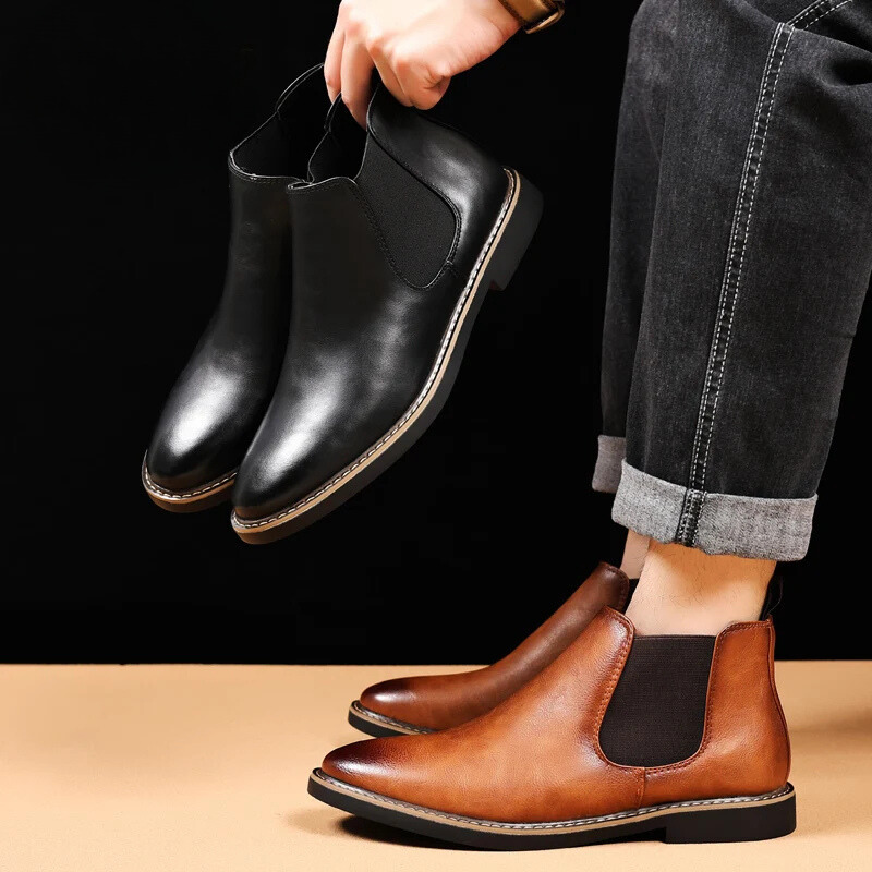 Danvorn - Herenschoenen Boots - Leren Chelsea Boots, Instapmodel met Klassiek Design