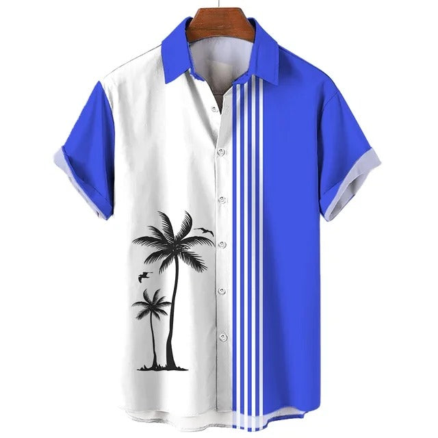 Amigo™ Kokospalm Bedrukt tweekleurig Hawai overhemd