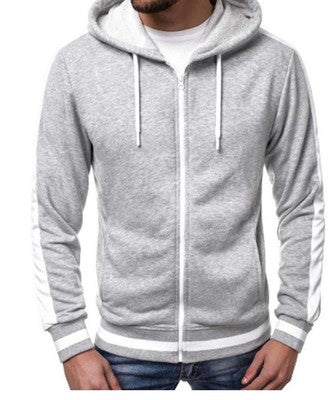 Oliver® Heren hoodie| gestreept met fleece rits