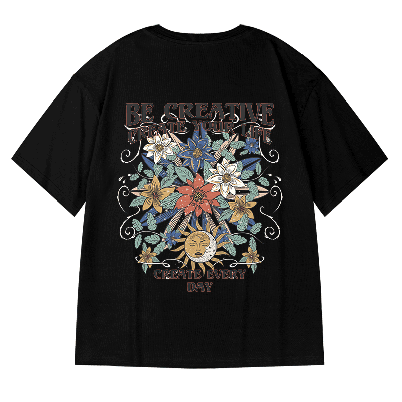 James™ zwart oversized t-shirt met grafische print