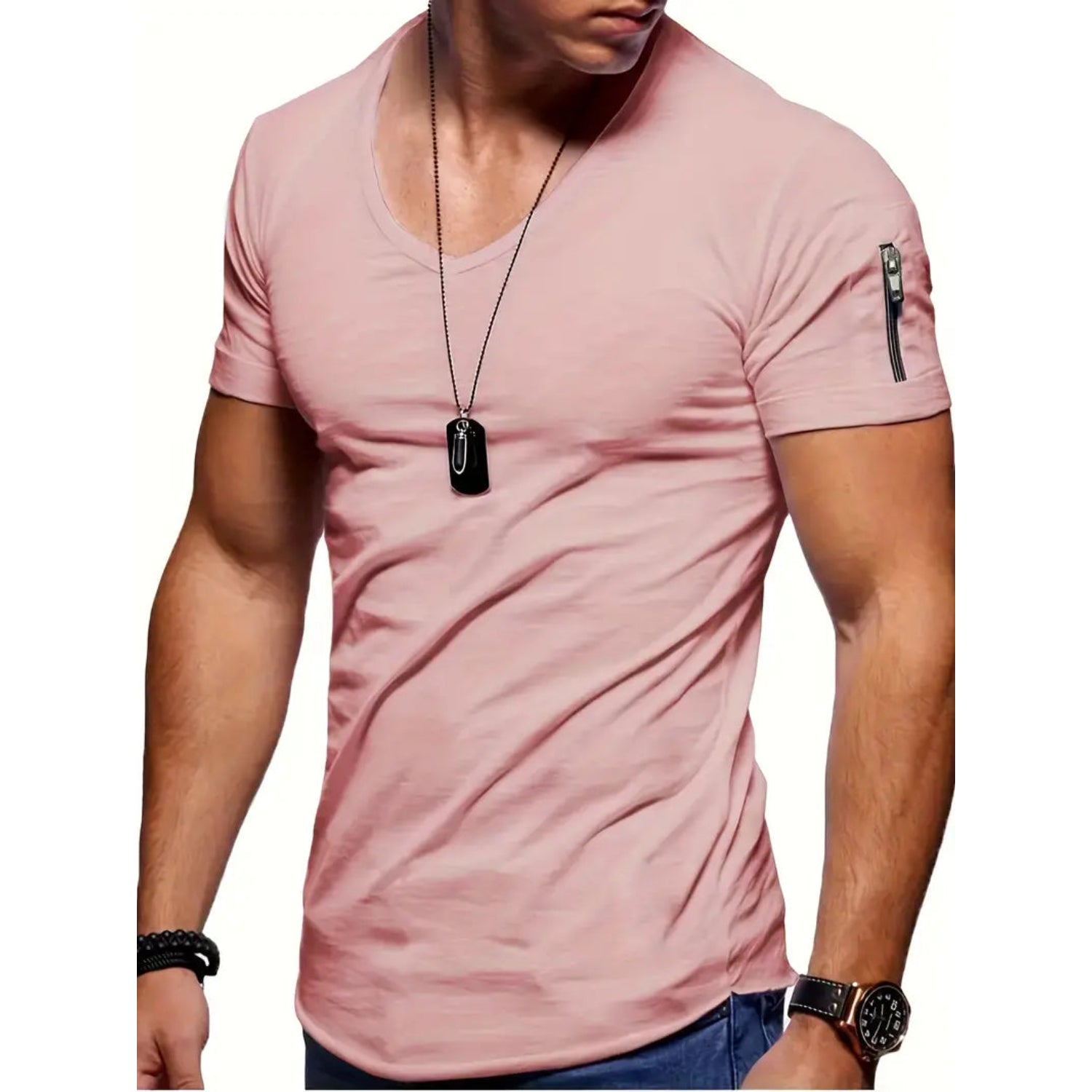 JAMES Casual T-shirt met V-hals voor mannen