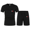 James™ contrasterende shirt en shorts heren trainingspak