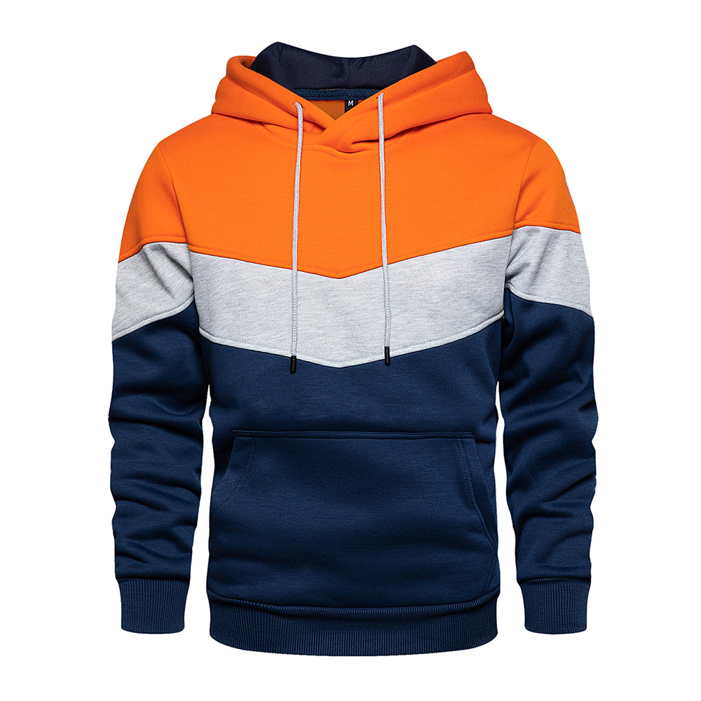 Oliver® Heren hoodie| sportieve stijl patchwork effen kleur