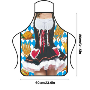 Fendora - Dirndl Dames Keukenschort met Feestelijk Design