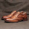 Venloes - Nette Heren Schoenen Wingtip Leren Oxford met Brogue Details