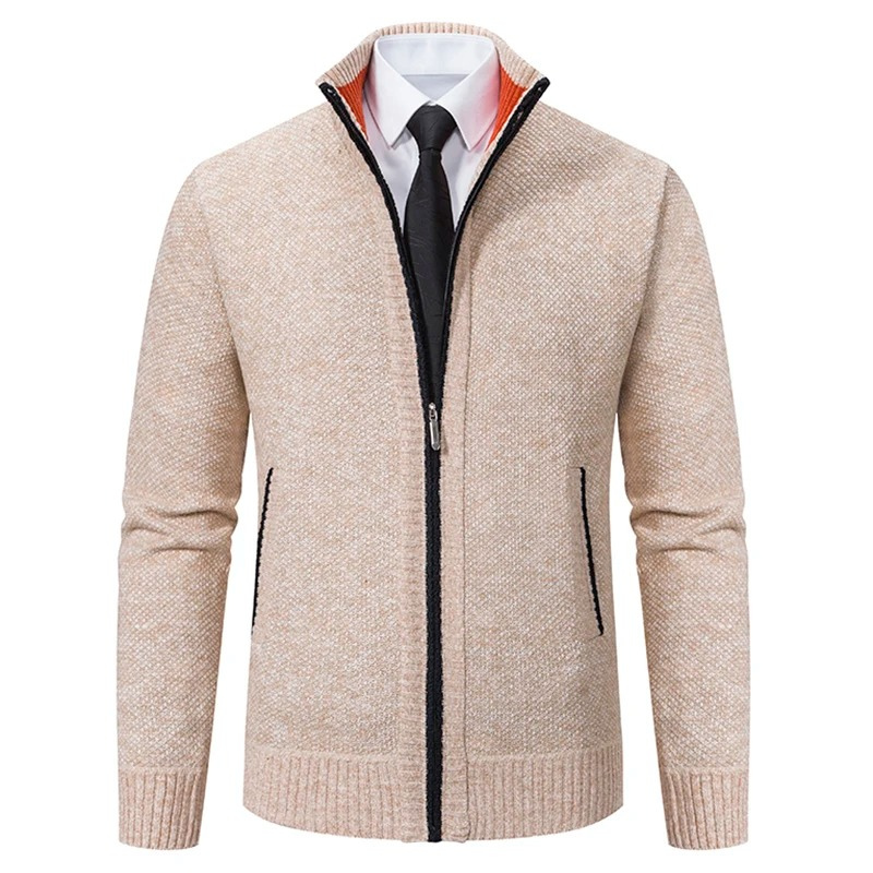 Jarnell - Heren Vest met Rits - Textuur Gebreide Cardigan