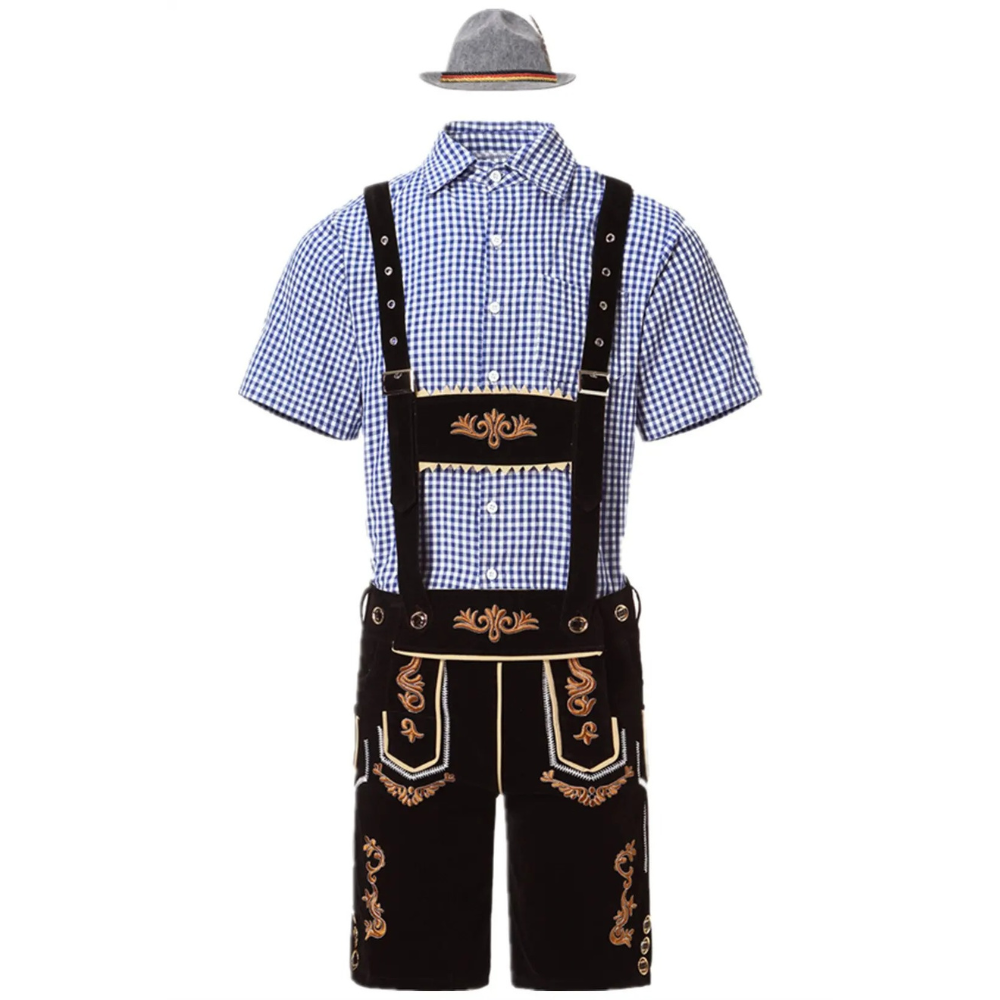 LederDo - Korte Lederhosen voor Heren met Bretels - Traditionele Beierse Kleding