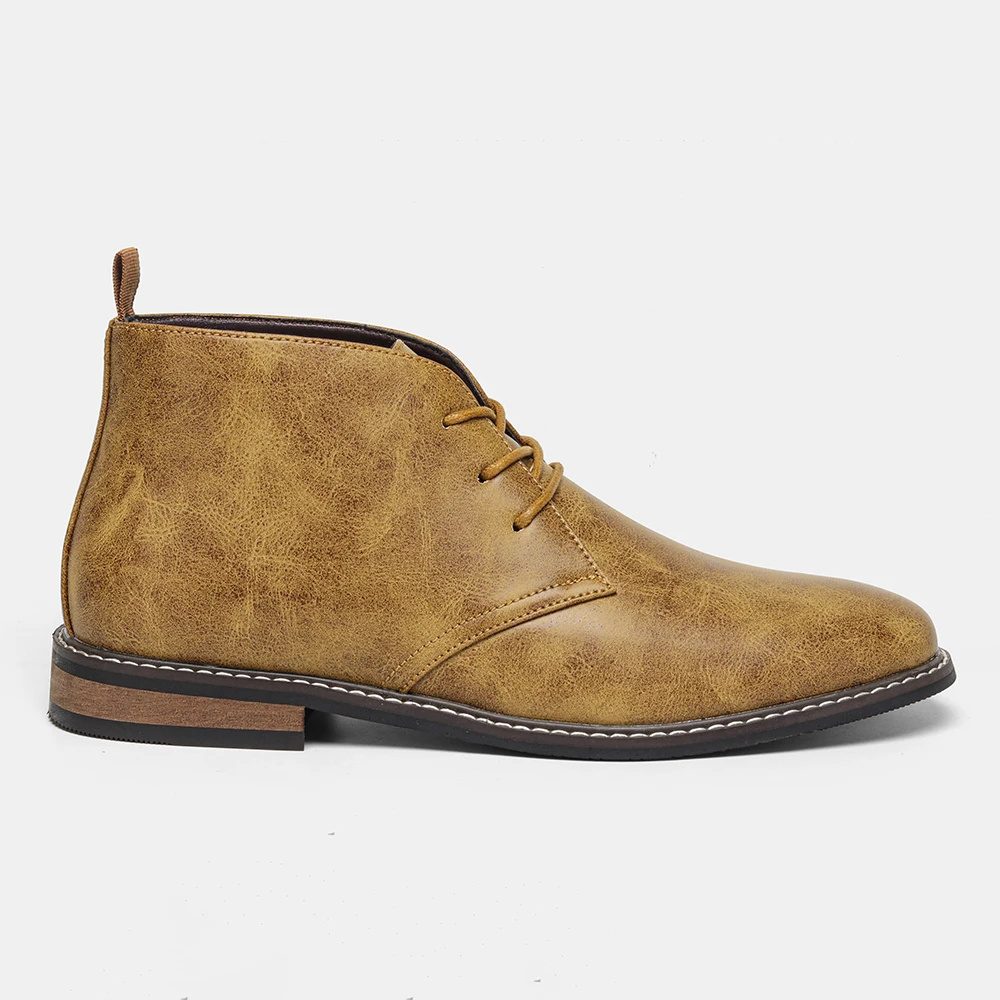 Vissman - Trendy Heren Boots van Leer met Vetersluiting, Comfortabel en Duurzaam