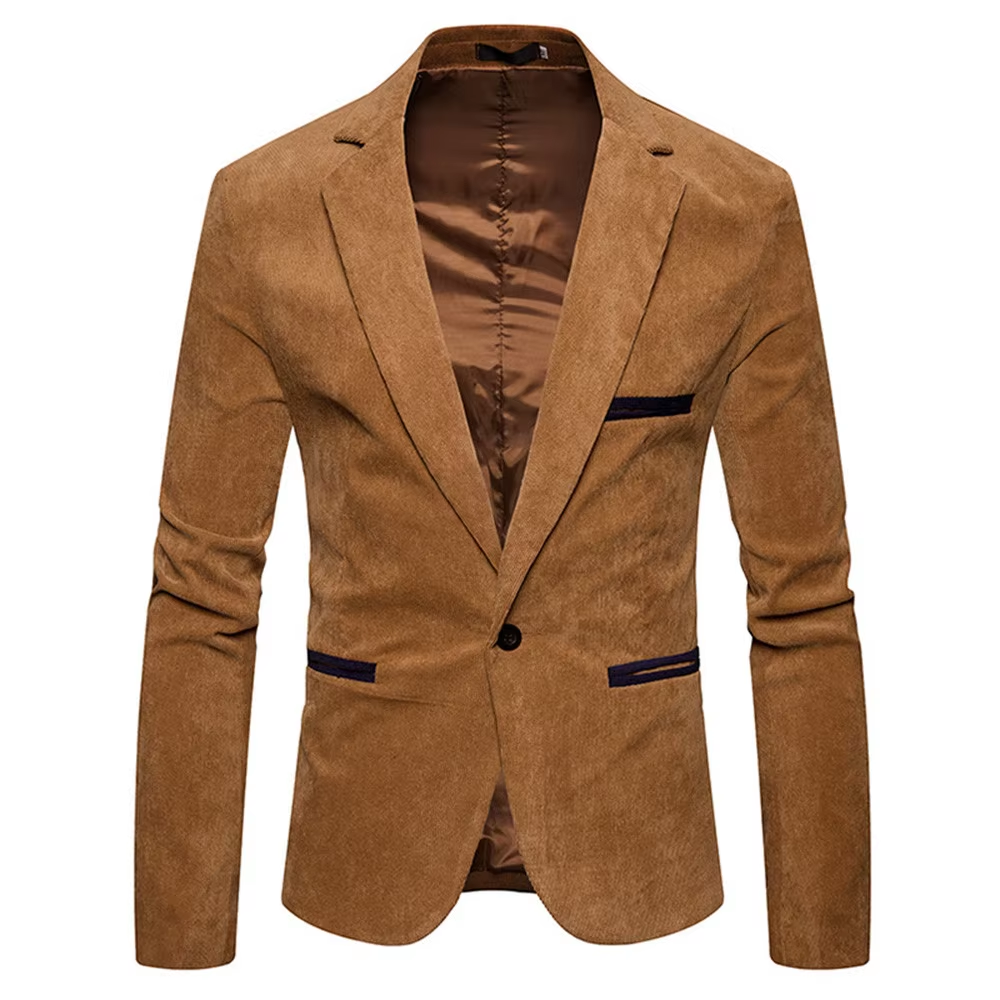 Lenford - Heren Colbert - Slim Fit Ribfluwelen Blazer Met Één Knoop