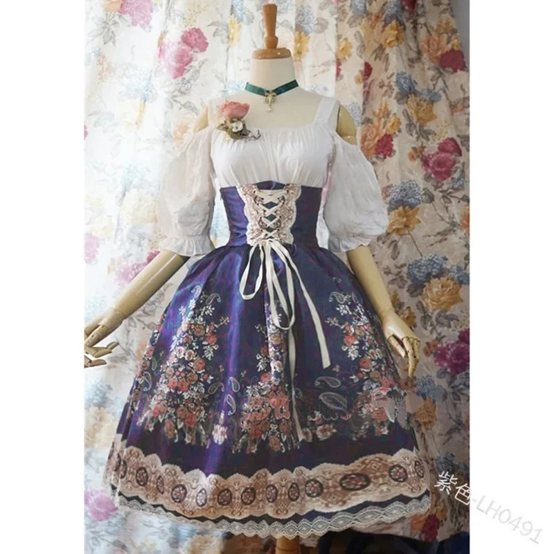 Merndel - Dirndl Dames Jurk met Bloemenborduursels en Kanten Details