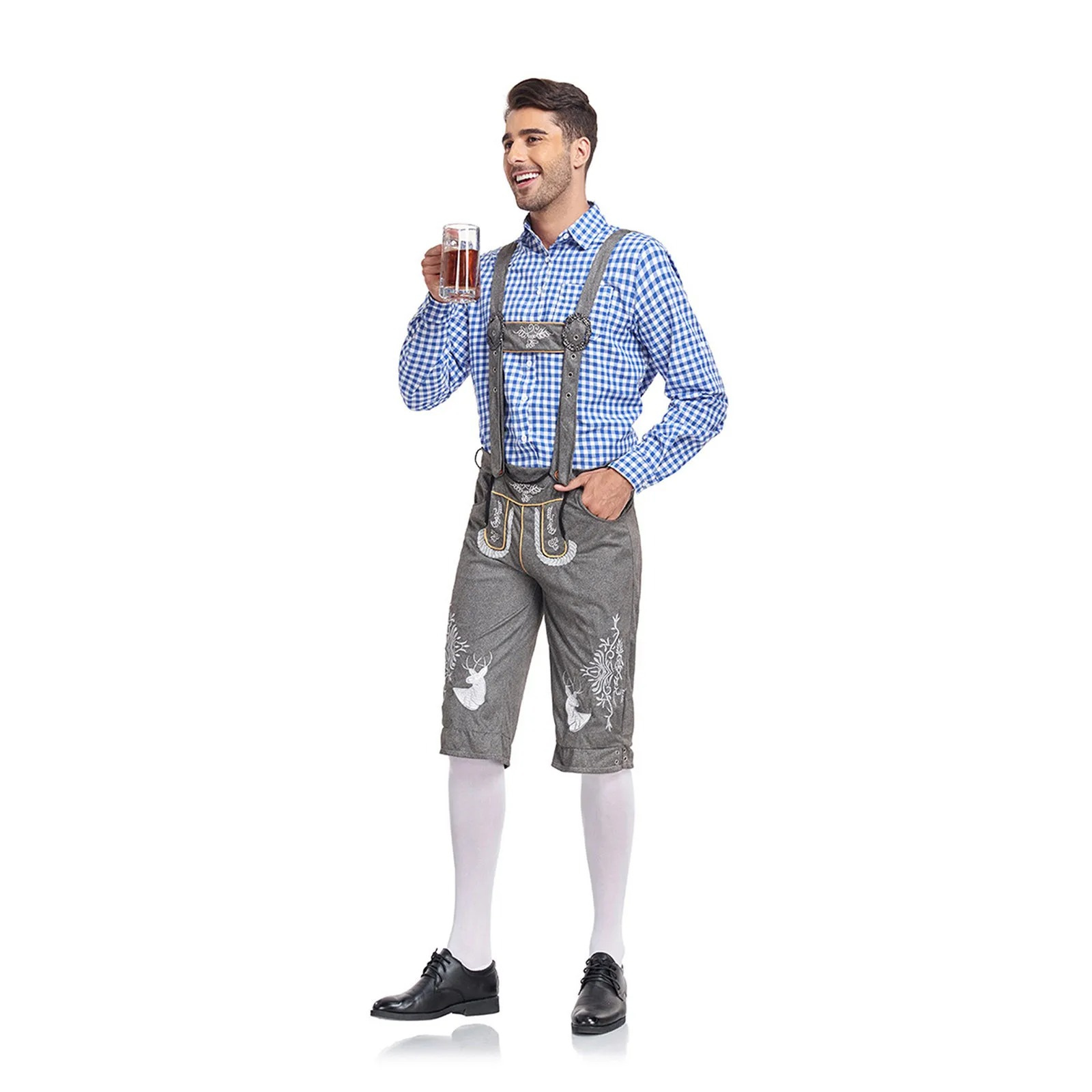 LederHo - Beierse Lederhosen voor Heren met Borduursels - Perfect voor Feesten