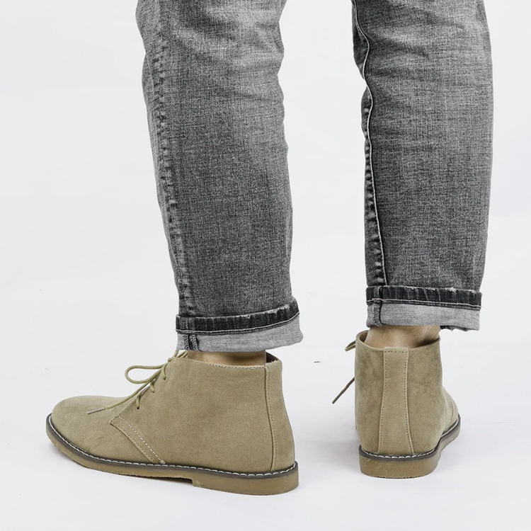 Houtter - Moderne Heren Boots van Suède met Vetersluiting, Comfortabel