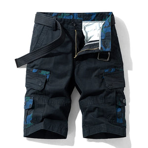 James™ Effen kleur comfortabele heren cargo shorts met zakken