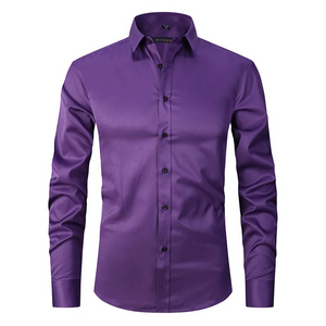 Belzorn - Heren Overhemd Slim Fit met Contrastknopen, Lange Mouw