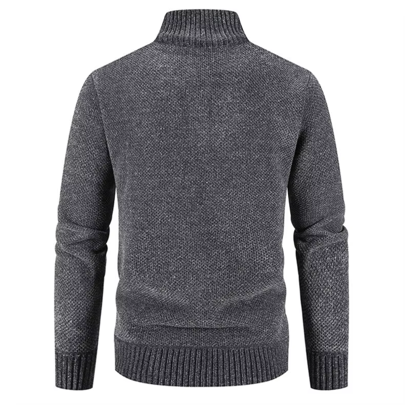 Krovsen - Heren Vest met Rits - Casual Gebreide Cardigan met Geribde Zoom