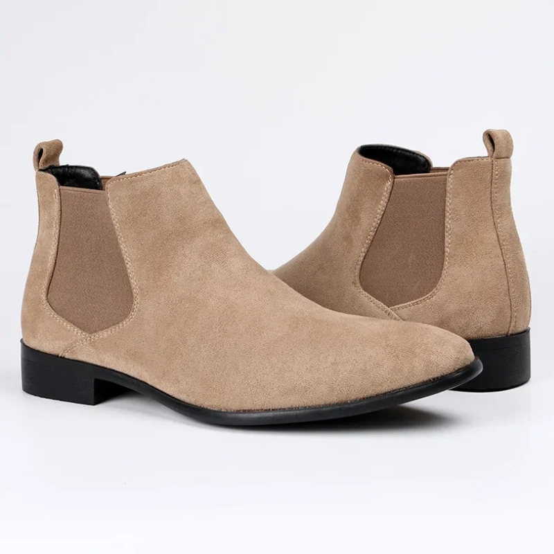 Crevton - Slanke Chelsea Boots Heren van Suède met Elastische Zijkanten