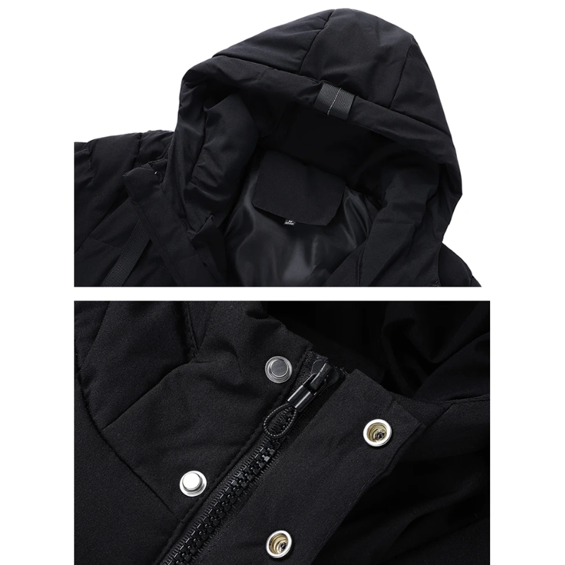 Zorvack - Puffer Jacket Heren Lang met Capuchon, Winddicht, Warm & Geïsoleerd