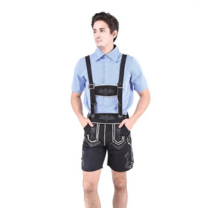 GerLux - Lederhosen Heren met Shirt en Korte Broek - Beierse Feestkleding