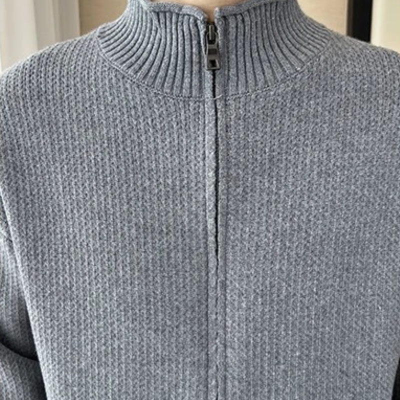 Zinvell - Heren Vest met Rits, Lichtgewicht Gebreid Mock Neck Design