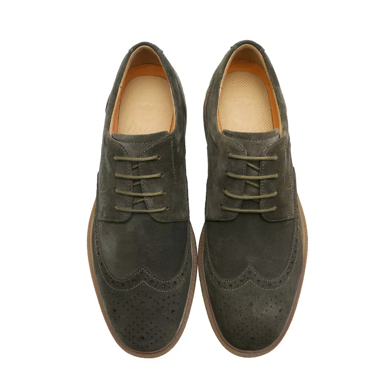 Kerrion - Nette Heren Schoenen van Suède met Wingtip Design