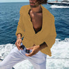 James™ Linnen Overhemd Heren Hawaii Strand Korte Mouwen