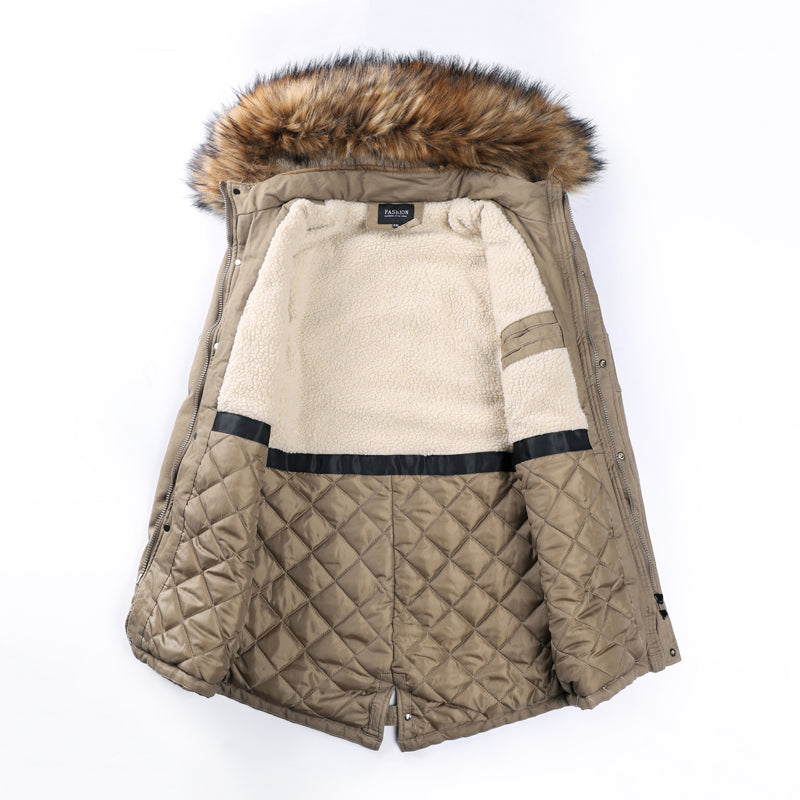 Tommy™ winddichte bontkraag met capuchon en ritssluiting parka winterjas