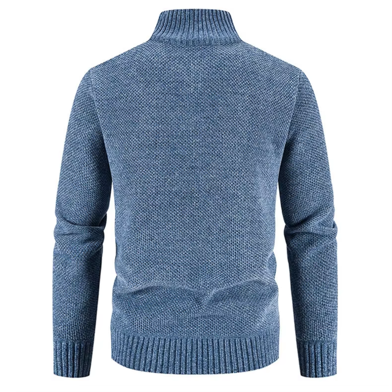 Krovsen - Heren Vest met Rits - Casual Gebreide Cardigan met Geribde Zoom