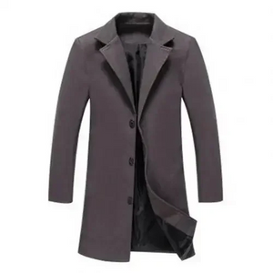 Manneri - Slim Fit Heren Mantel - Winter Wol Jas met Klassieke Revers