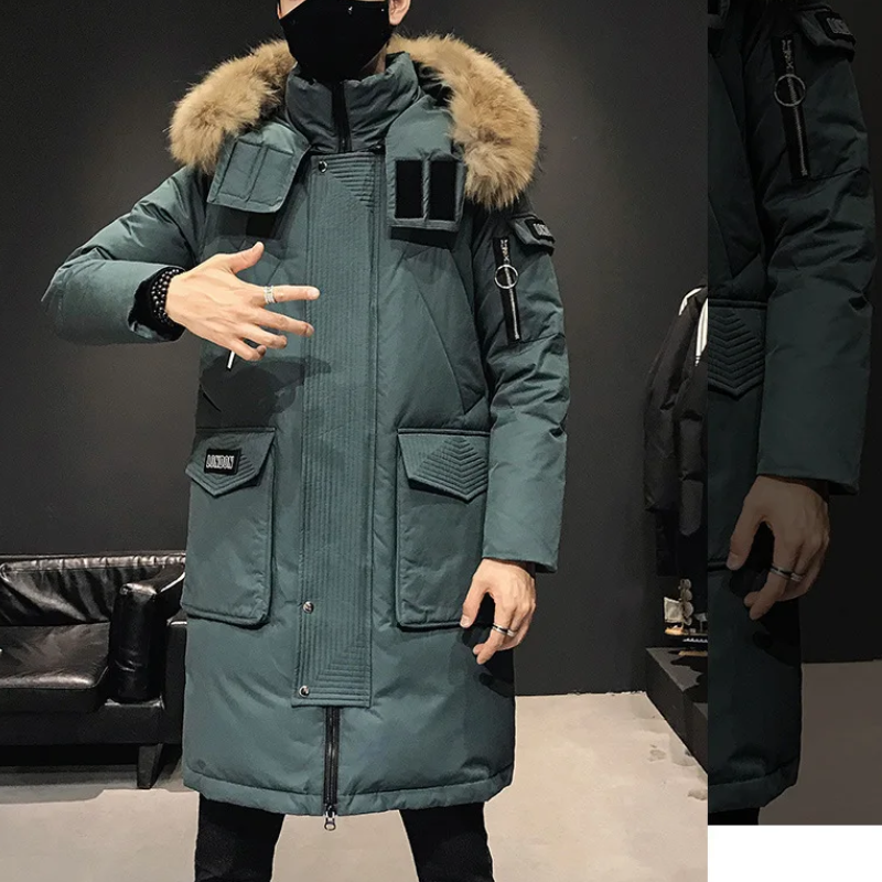 Oudheer - Parka Winterjas Heren – Lang Model met Bontkraag en Winddichte Voering