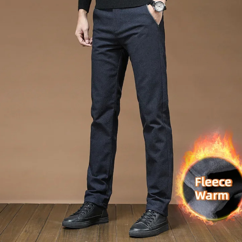 Manshor - Heren Pantalon Winter Warm met Fleecevoering en Rechte Pijpen