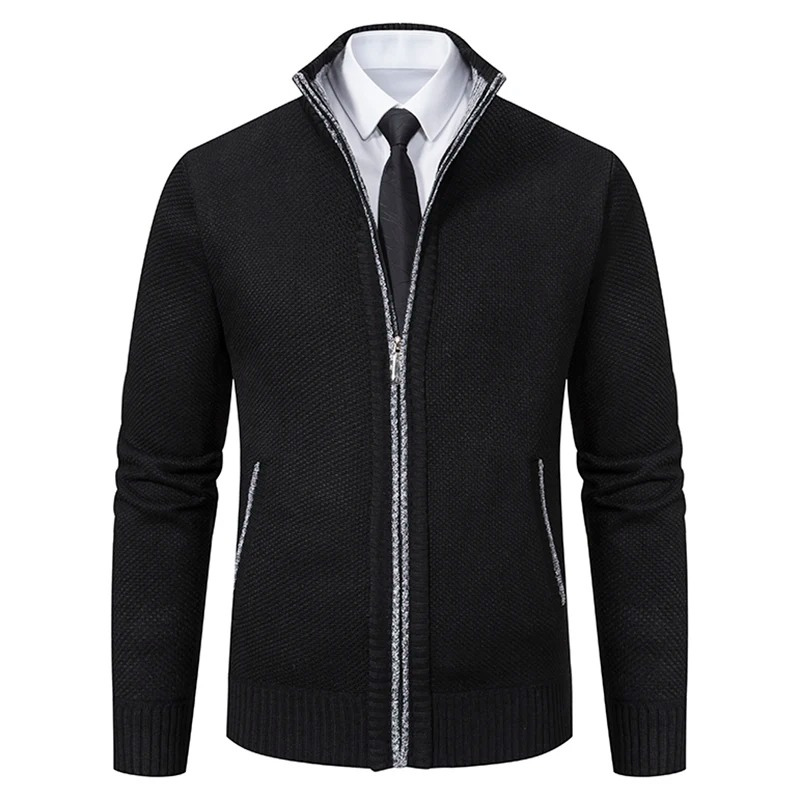 Jarnell - Heren Vest met Rits - Textuur Gebreide Cardigan