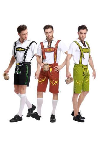 WoudLed - Beierse Lederhosen voor Heren met Korte Broek en Shirt - Feeststijl