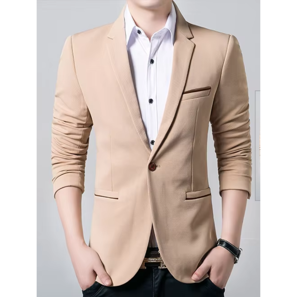 Boldier - Heren Colbert - Slim Fit Blazer Met Één Knoop en Zakdetails