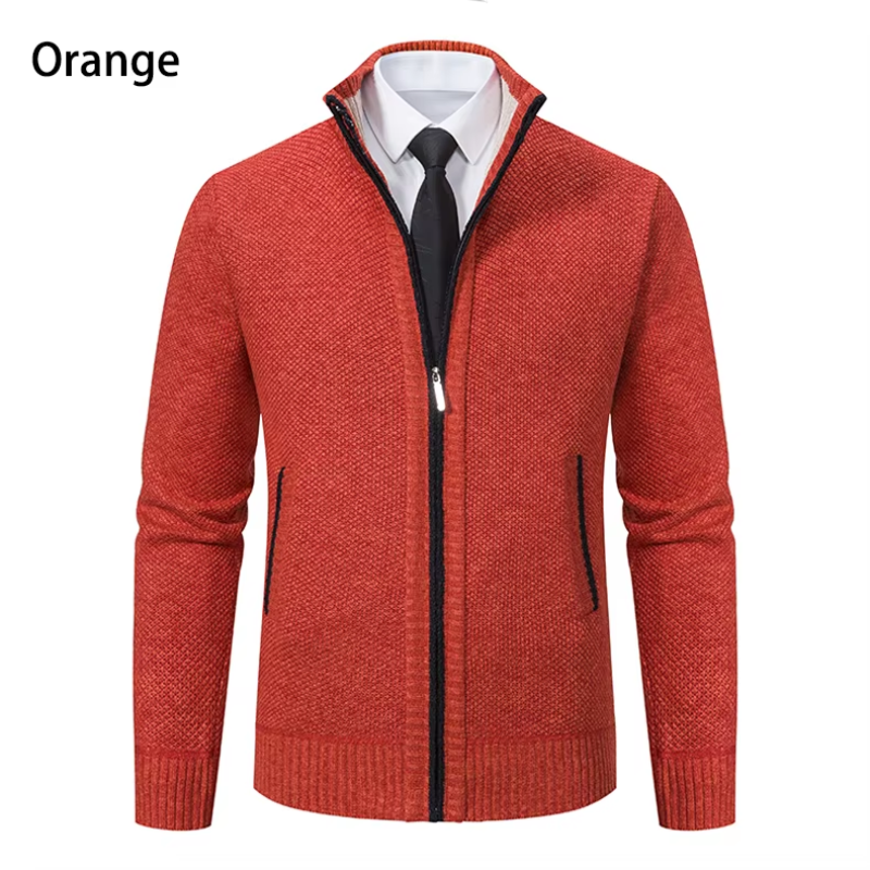 Montred - Heren Vest met Rits - Slim Fit Geribde Gebreide Cardigan