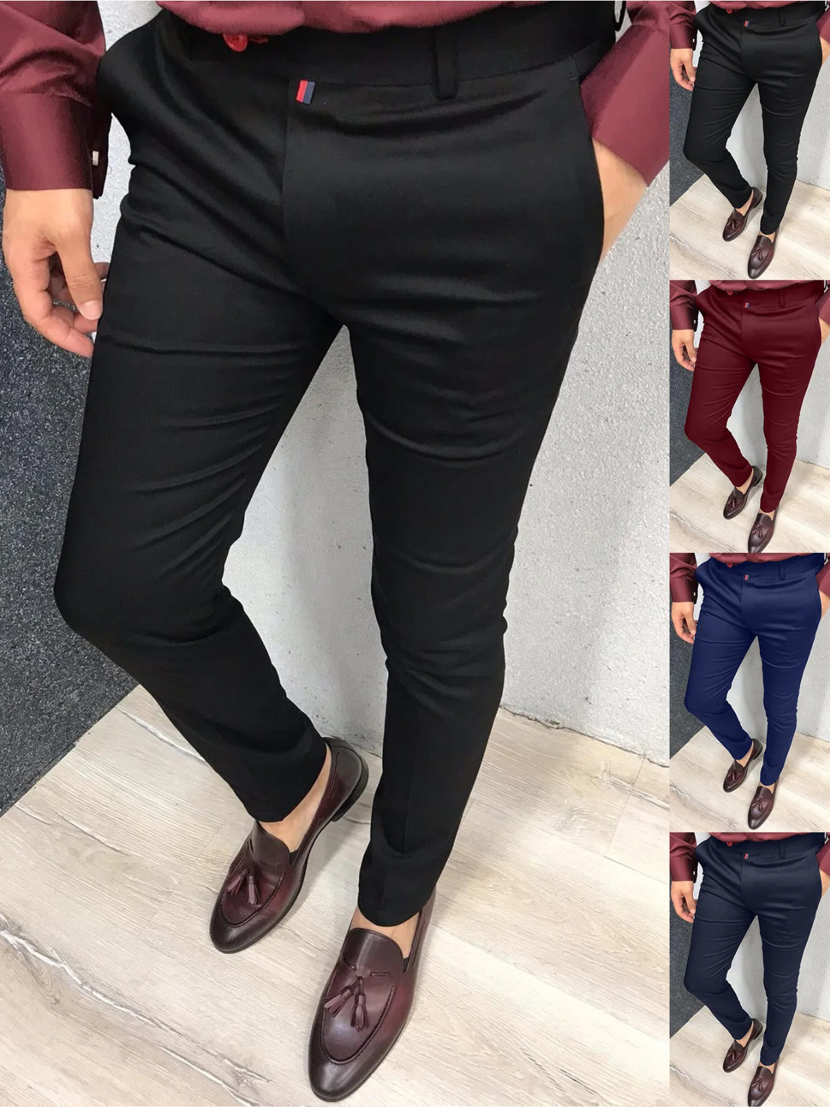 Derhans -  Heren Pantalon - Slim Fit Broek Voor Feestelijke en Formele Gelegenheden