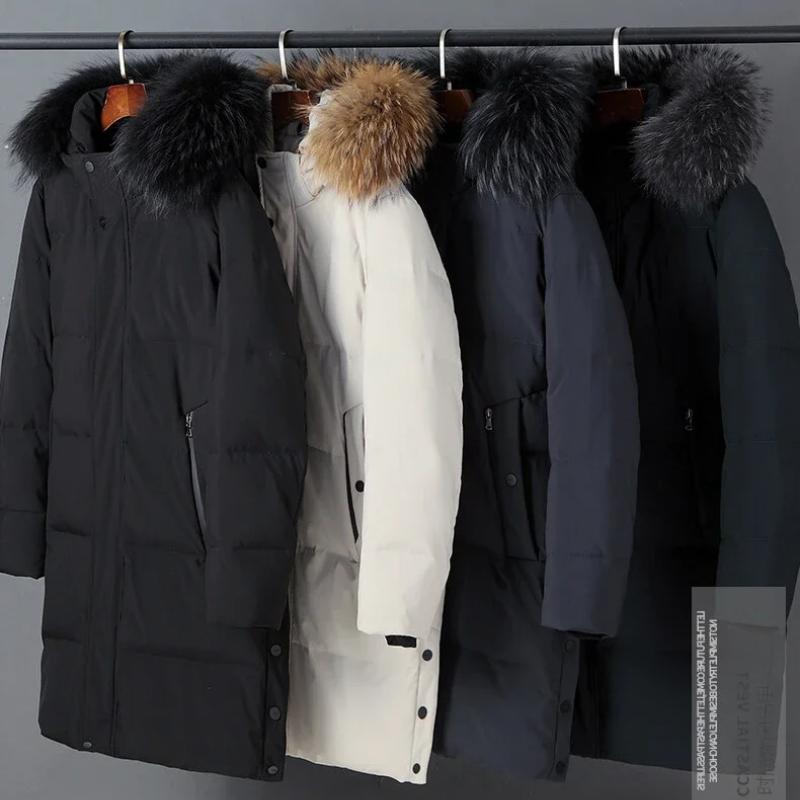 Flandro - Lange Winterjas Heren Parka Met Afneembare Capuchon en Bontkraag