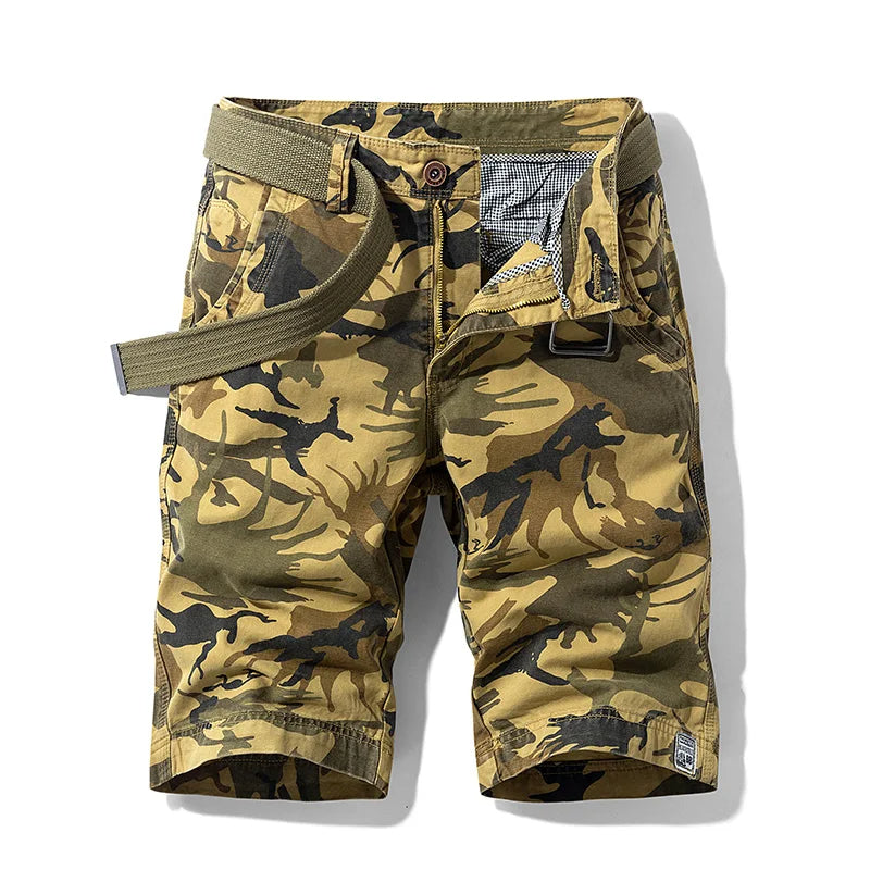 James™ Effen kleur comfortabele heren cargo shorts met zakken