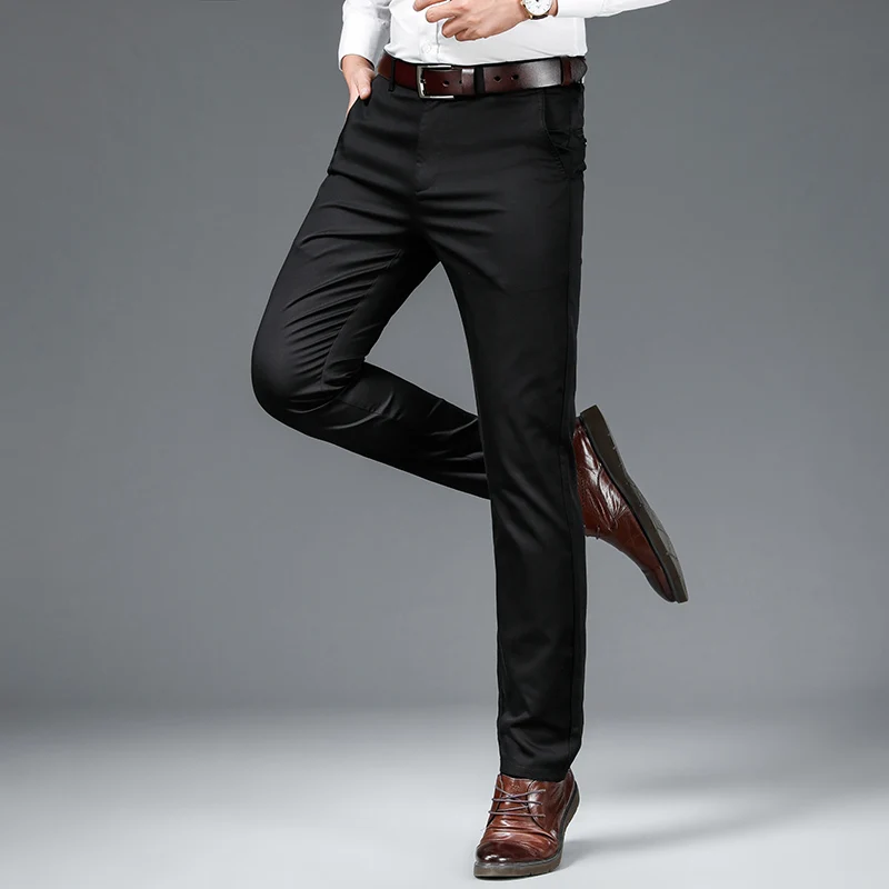 Besluxe -  Heren Pantalon - Slim Fit Broek Met Stijlvolle Achterzak Voor Formele Gelegenheden