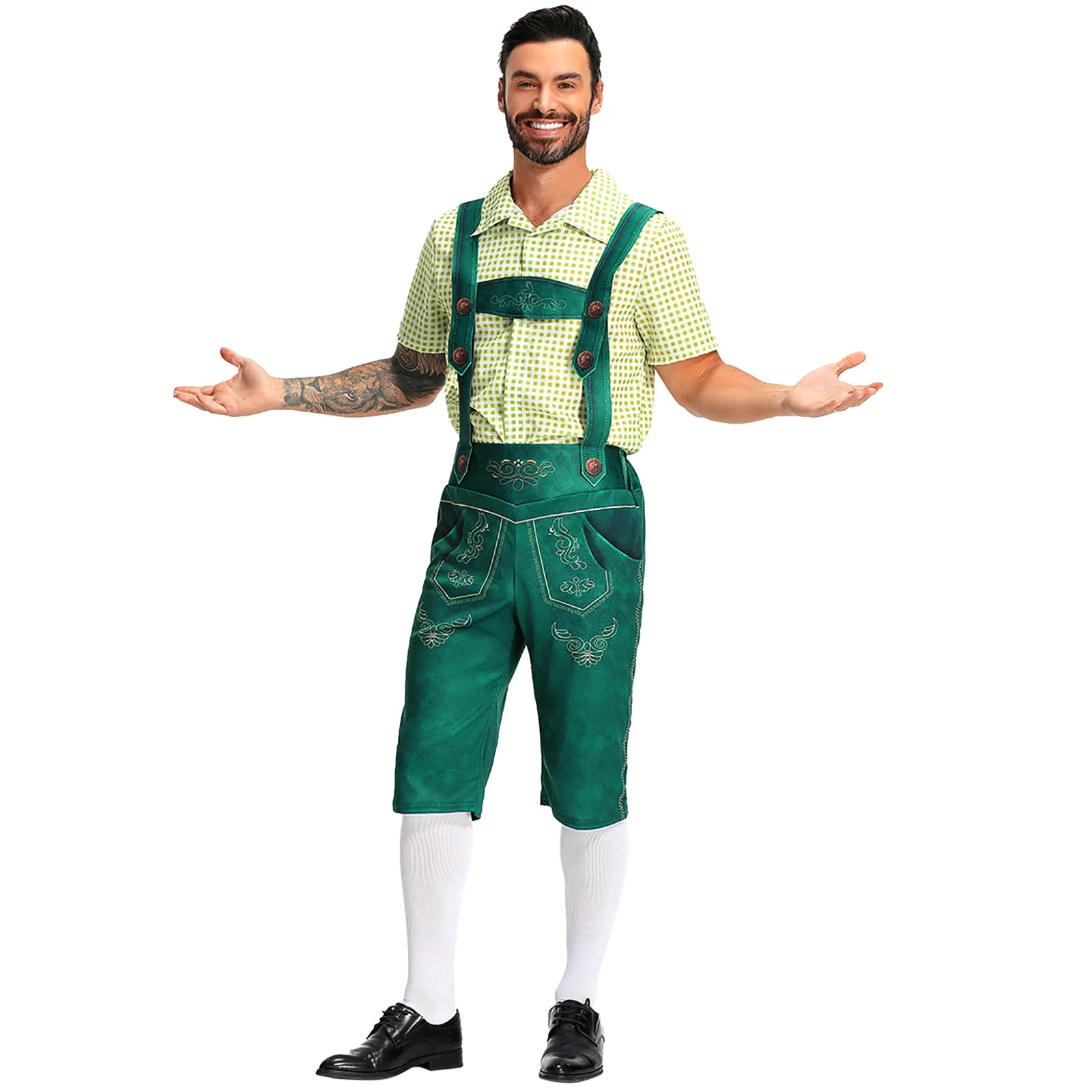 HerLux - Kinder Lederhosen met Bretels en Shirt - Traditionele Beierse Kleding