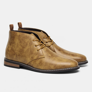 Vissman - Trendy Heren Boots van Leer met Vetersluiting, Comfortabel en Duurzaam