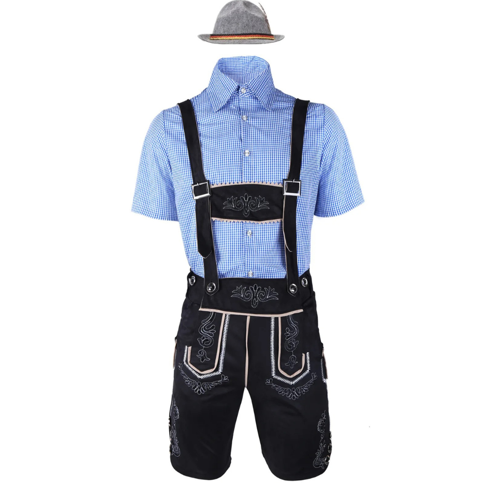 LederDo - Korte Lederhosen voor Heren met Bretels - Traditionele Beierse Kleding