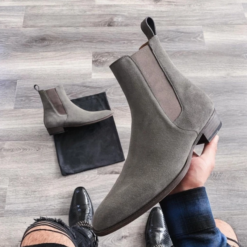 Loxster - Kwalitatieve Chelsea Boots Heren van Suède met Elastische Inzetstukken