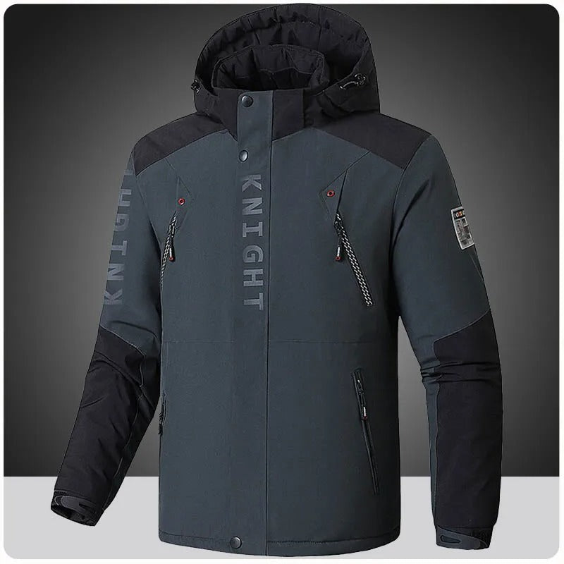 Oliver® ski jas met opdruk wit waterdicht met opstaande kraag