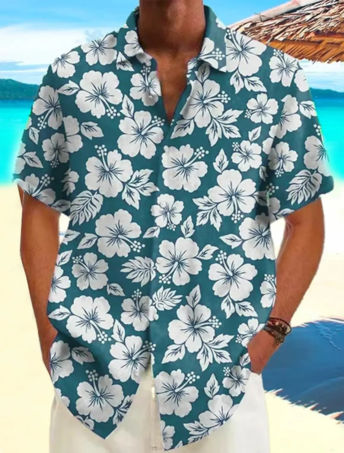 Amigo™ grafisch bloemenprint tropisch Hawai overhemd