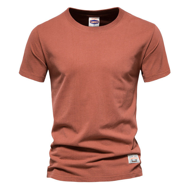 James Eenvoudig Effengekleurd Heren Katoenen T-shirt