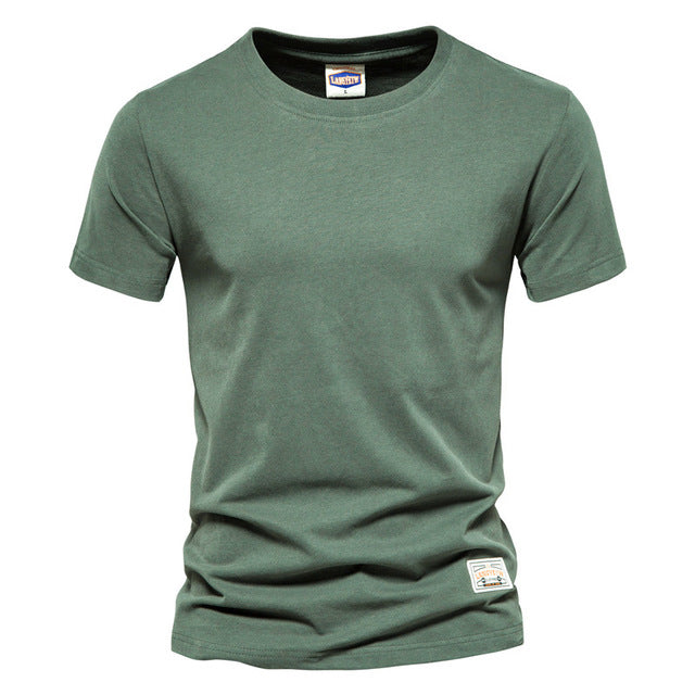 James Eenvoudig Effengekleurd Heren Katoenen T-shirt