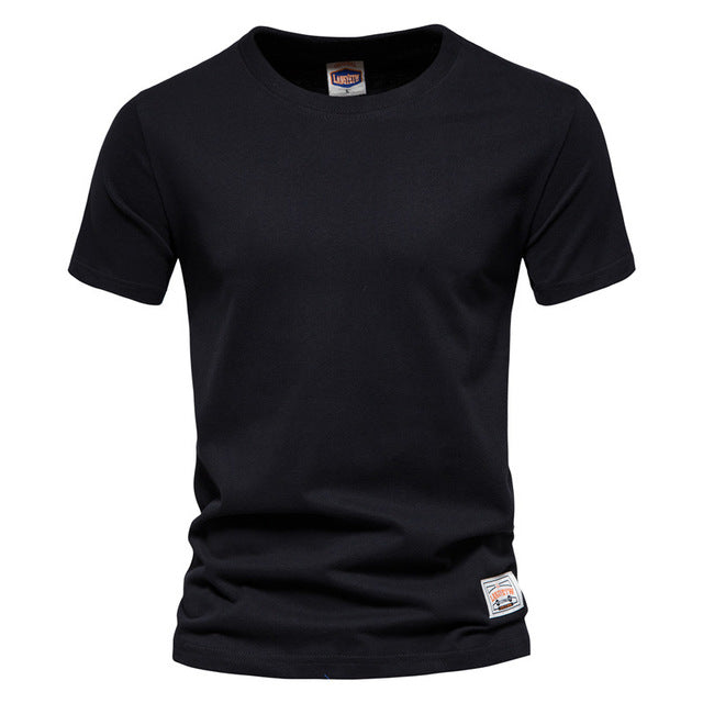 James Eenvoudig Effengekleurd Heren Katoenen T-shirt