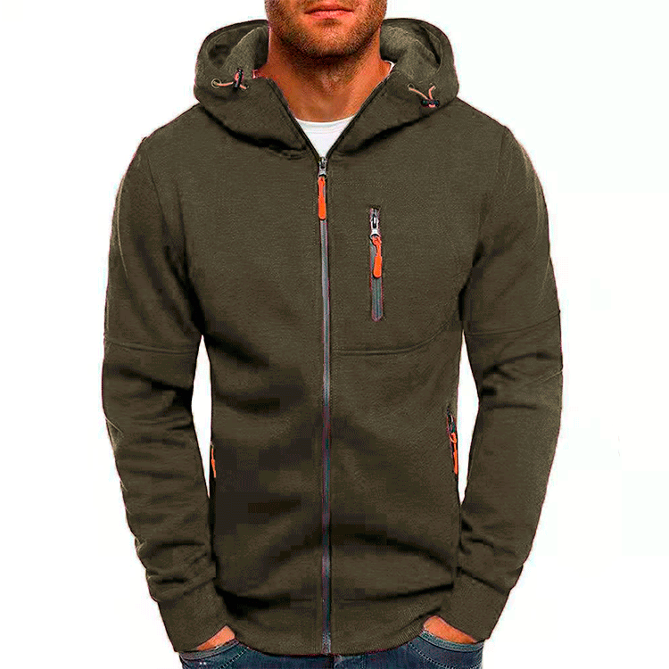Oliver® Heren hoodie | Capuchon met rits en fleece