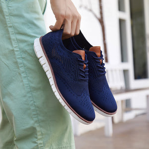 Oliver® Heren veterschoenen Blauw Flyknit Sneakers