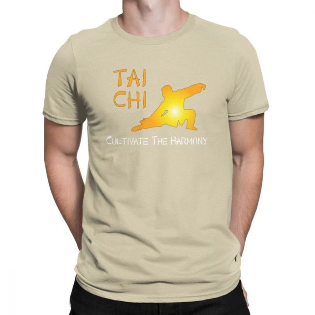 James - Chinese Stijl Tai Chi Heren Crew Neck Bedrukt T-Shirt
